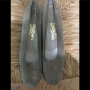 Ferragamo Tan Suede Flats 10.5 AAAA